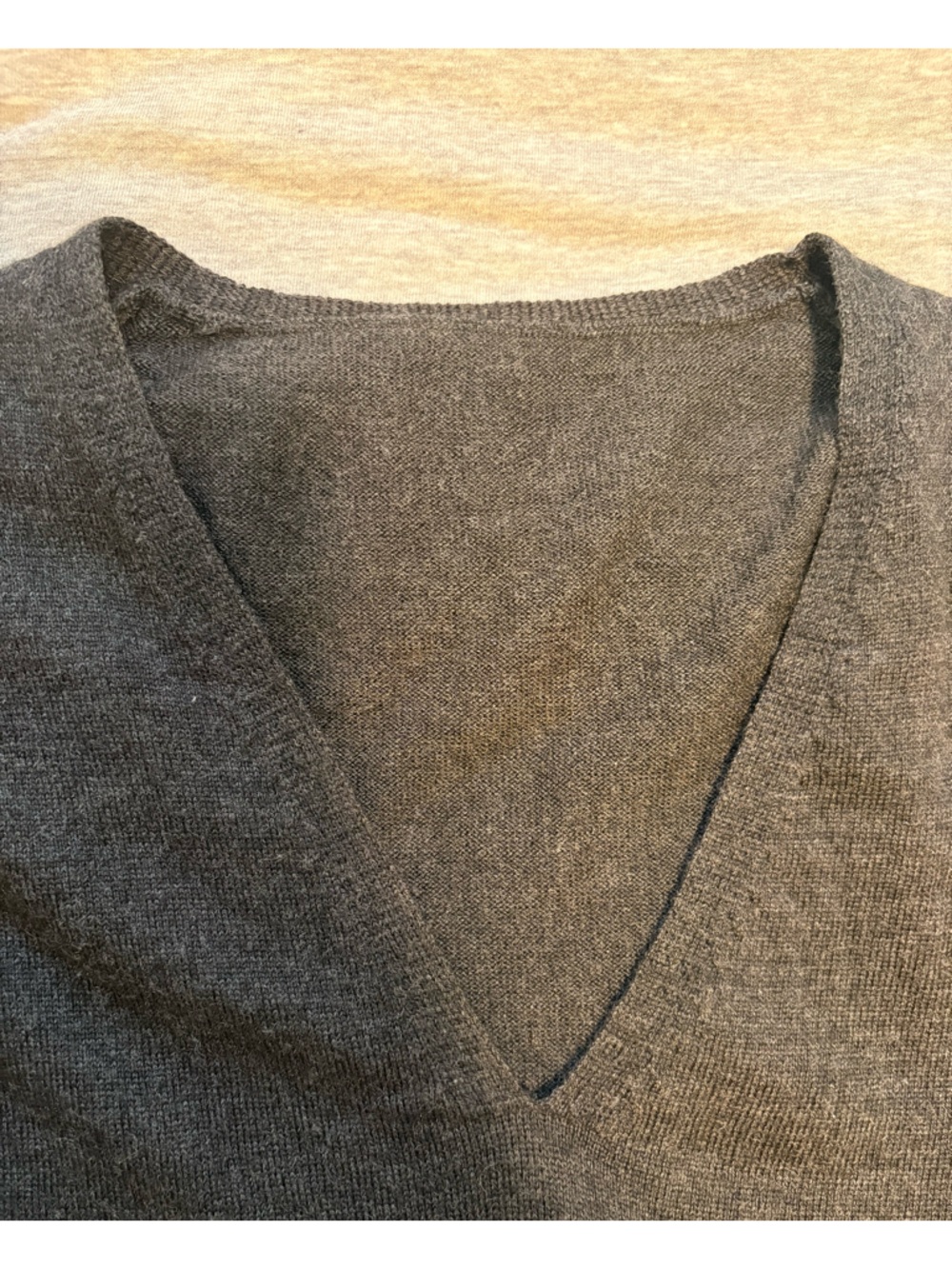 Eileen Fisher Merino Jersey Charcoal V-Neck Tunic Dress - S - Picture 6 of 9